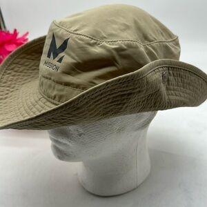 Mission Cooling Perfrmance Tan Black Sun Hat Hiking Hat Light weight travel